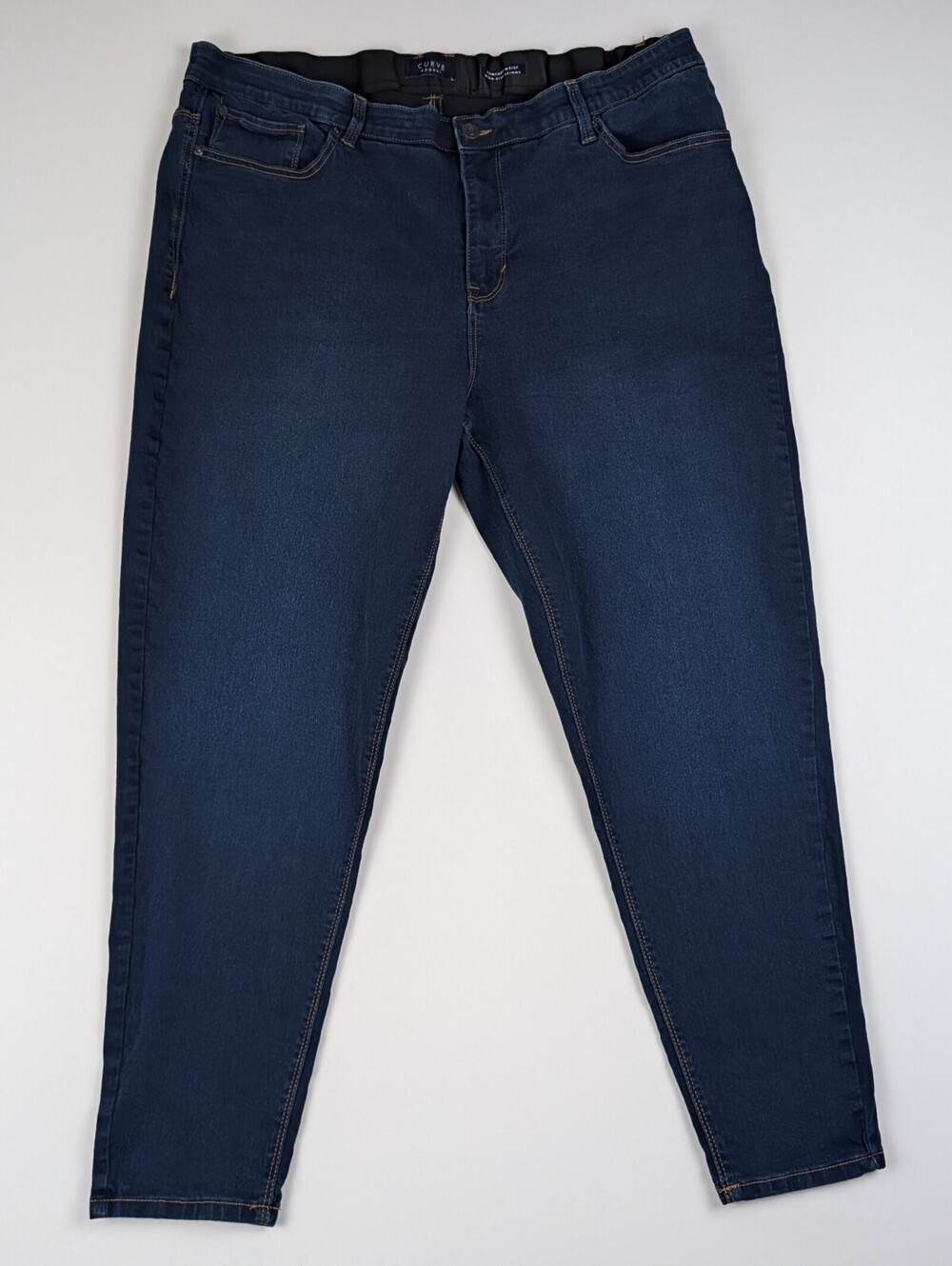 Curve Appeal Plus 20W Jeans High Rise Skinny Comfort Waist Dark Wash Normcore
